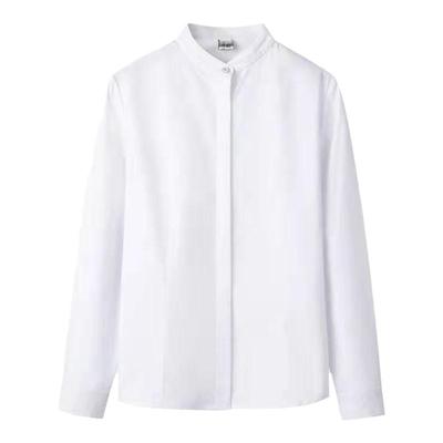 立领白衬衫职业工作服韩版衬衣园