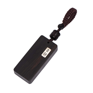 吉祥如意纯银无事牌黑檀木车钥匙扣挂件情侣定制刻字礼物高档简约