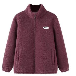 中老年人秋冬装女摇粒绒外套奶奶加绒棉衣老人妈妈春款羊羔绒卫衣