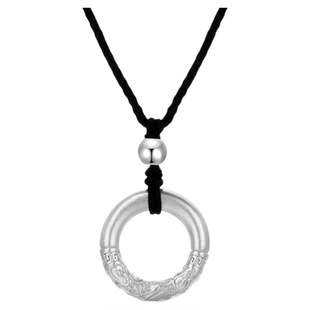 老凤祥足银项链平安扣古风吊坠高级复古设计情人节生日礼物送女友