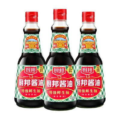 厨邦酱油特级生抽410ml*3