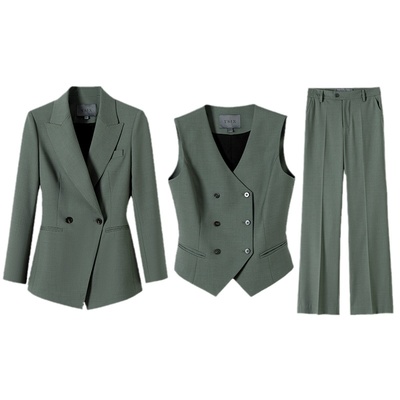 职场精英范！高级感灰绿色西装