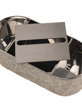 轻奢金属马毛皮革纸巾抽纸盒摆件