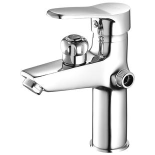 新款旋钮侧出水全铜冷热洗澡洗脸盆龙头双用面盆水龙头带淋浴花洒