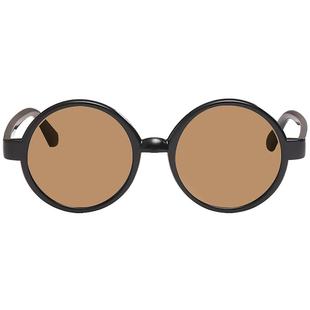 茶色水晶眼镜男款老式遮阳防晒养目墨镜无度数中老年圆形太阳镜女