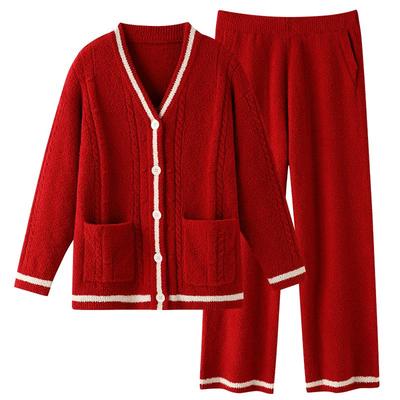 睡衣女士冬季半边绒加厚家居服