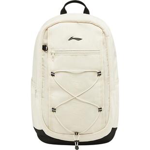 李宁双肩包女2026新款正品大容量通勤旅行运动背包学生白色书包男