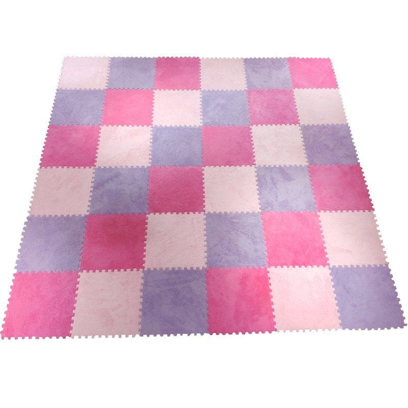 房间毛绒地毯地垫卧室女孩出租屋全铺大面积拼接垫子床边毯家用