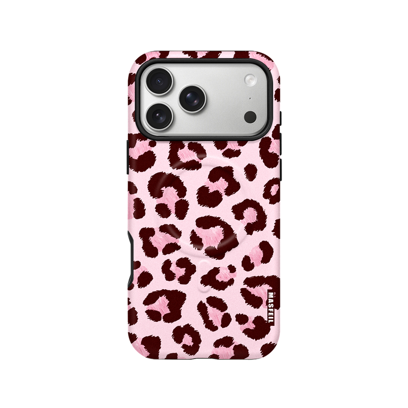 MASFEIL × 简约豹纹适用苹果17Promax手机壳新款Lo8磁吸好看iPhone16Pro套高级感15秋冬奢华创意女全包14pm