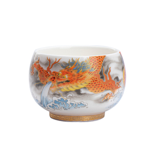 德化白瓷柿柿如意羊脂玉瓷茶杯主人杯个人专用品茗杯高档茶杯礼品