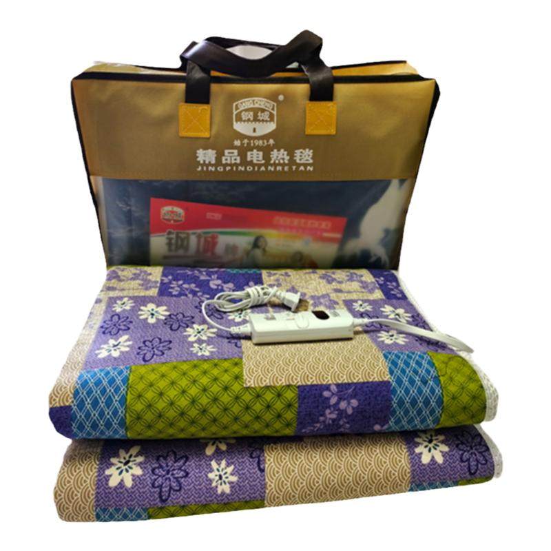 包邮钢城安全型电热毯高档亚麻布面加厚单人双人双控三人电热毯