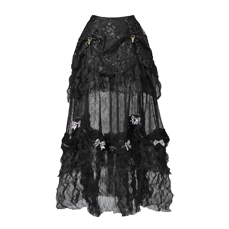 血液供给原创◆爱神的魔盒 巴斯尔法式哥特长款拖尾半身裙万圣节