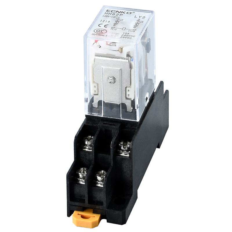 小型中间继电器HH52P/54P/62P/220v交流24v12v直流带灯带座MY2NJ