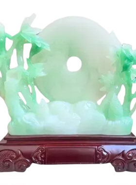 富贵平安玉石平安扣摆件