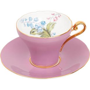 英国Aynsley安斯丽色釉铃兰骨瓷咖啡杯英式下午茶对杯子礼盒套装