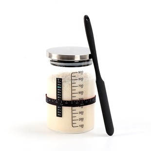 带刻度耐高温玻璃密封罐酵种培养皿鲁邦种天然酵母发酵罐瓶子带盖