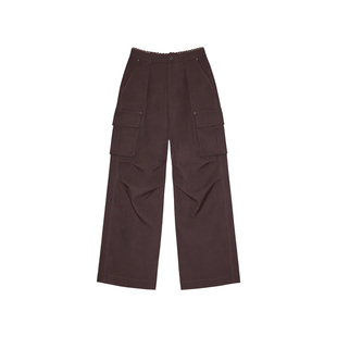 Jamor加墨时尚休闲工装裤子牛仔裤直筒显瘦2026年春秋季新款棕色