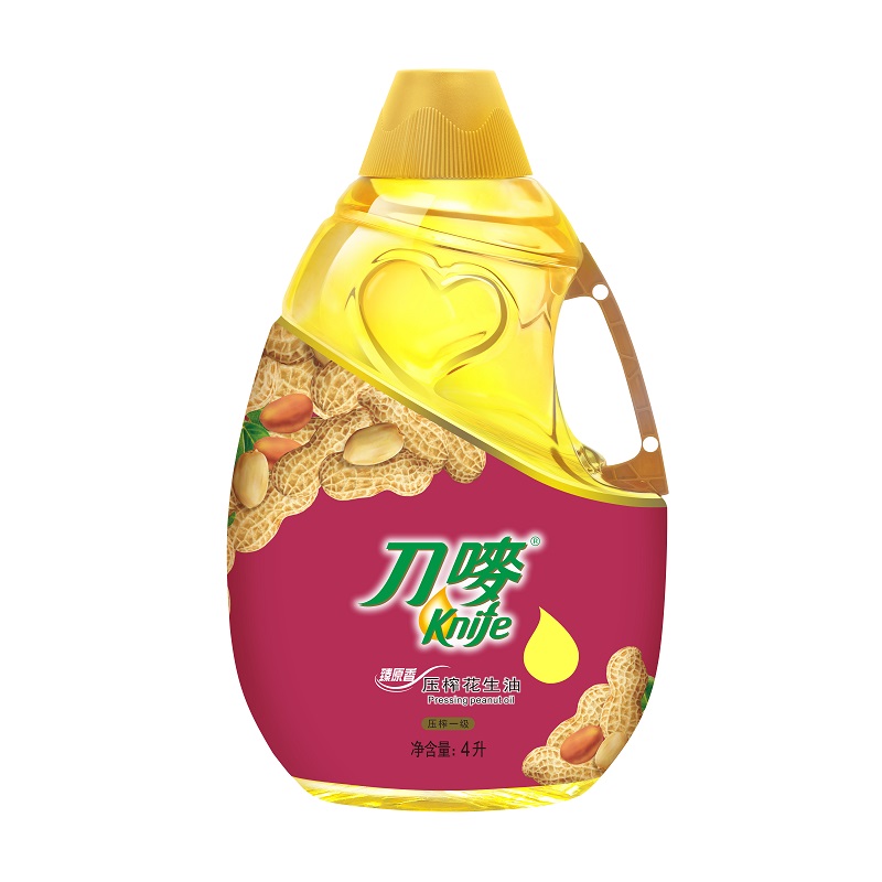 刀嘜/Knife臻原香花生油4L瓶裝 壓榨一級家用食用植物油