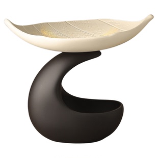 轻奢月牙钥匙收纳玄关摆件客厅装饰品入户鞋柜多功能桌面整理托盘