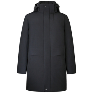 爱缪斯可拆连帽石墨烯蚕丝羽绒服25款男高端鹅绒长款立领保暖外套