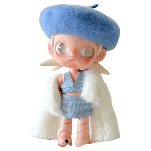 zsiga新品嘎子姐娃衣手工针织蓝色辣妹套装1/8可动人偶姜饼人