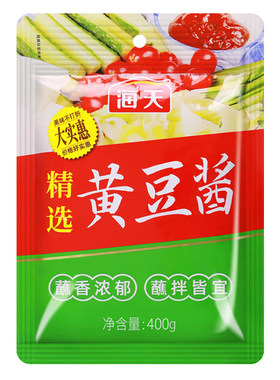海天精选黄豆酱400g家用炒菜拌面下饭酱豆瓣酱调味酱烹饪点蘸酱料