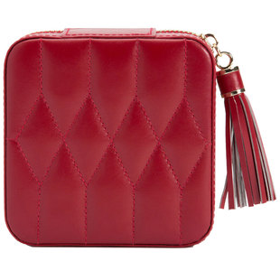 英国WOLF CAROLINE拉链式真皮旅行首饰盒戒指耳环珠宝项链收纳盒