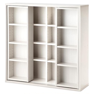 日式漫画滑轨书柜双层移动书架简约陈列展示架卧室多层置物收纳柜