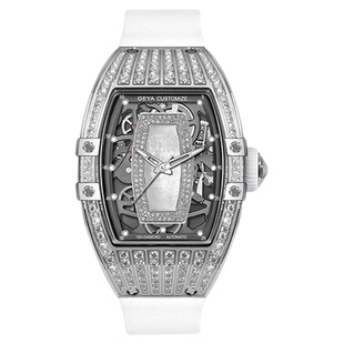 格雅手表女轻奢品牌女士机械表防水酒桶型真钻夜光十大品牌女腕表