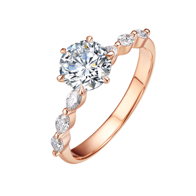 18K金钻石女戒正品真钻婚戒