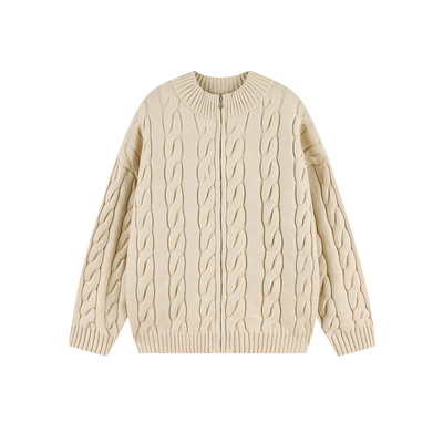 Dream made老钱风人夫感穿搭麻花开衫毛衣男款春季针织衫男生外套