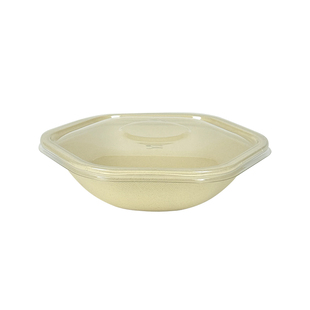 一次性六边形轻食打包盒六角沙拉碗鸡丝凉面六边形轻食碗意面商用