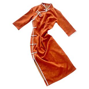 旗袍春款小个子2025新款高端修身老上海复古民国风日常气质中长款