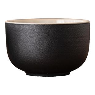 黑陶茶杯喝茶小杯子家用简约纯色品茗杯个人喝茶杯子主人杯茶盏