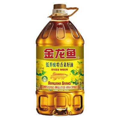 金龙鱼低芥酸特香菜籽食用油5L装非转基因物理压榨金龙鱼菜籽油