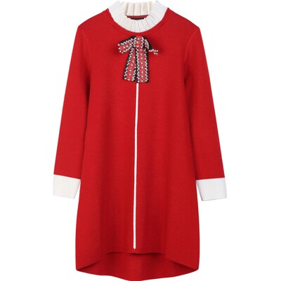 ep雅莹童装女童小香风羊毛连衣裙