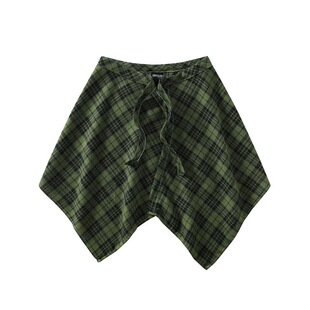 HTTAOSUP今年流行蓝色格子遮屁帘女围腰下摆叠穿神器腰封蓝系腰男