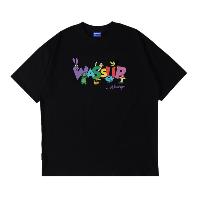 字母潮牌短袖体恤WASSUPHEODS