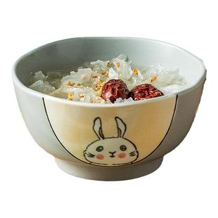 碗家用一人一个卡通碗陶瓷特别好看的餐具可爱饭碗汤碗釉下彩碗具