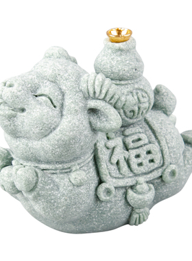 逗兽记青砂石摆件国潮桌面茶宠