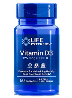 Life5000IU维生素D360粒补钙