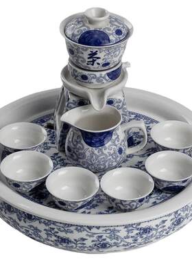 陶瓷茶盘大号储水圆形隔热双层