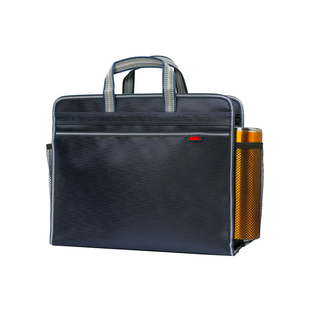 牛津布竖款文件袋大容量定制两侧带网兜手提礼品会议办公商务袋