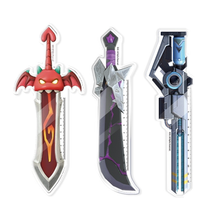 香肠派对游戏周边圣剑AK12雷霆蓄能炮文具尺子儿童生日开学礼物