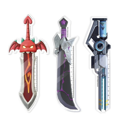 香肠派对游戏周边圣剑AK12雷霆蓄能炮文具尺子儿童生日开学礼物