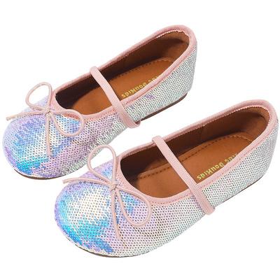 女童皮鞋2025秋冬新款亮片