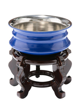 木纹不锈钢供水碗摆件