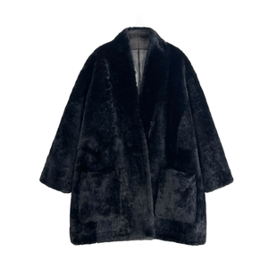 3ts 12/27 年终战袍 西班牙小胎羊拉贡皮毛一体双面穿皮草外套