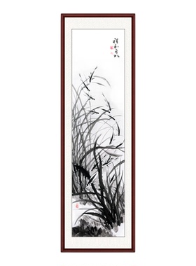 手绘水草游鱼紫阳花客厅