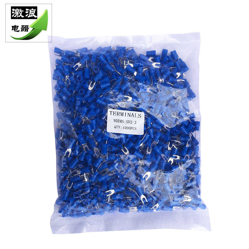 叉型护套接线端子SV1.25/2/3.5/5.5-3/4/5/6/8预绝缘冷压铜线鼻子